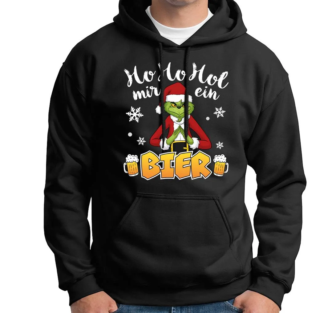 Hoodie - Grinch - Ho Ho Hol mir ein Bier