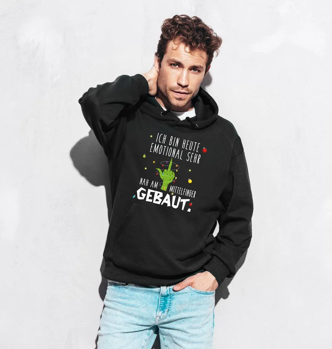 Hoodie - Grinch - Ich bin heute emotional sehr nah am Mittelfinger gebaut.