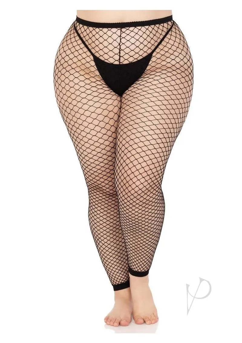 Industrial Net Footless Tights 1x-2x Blk