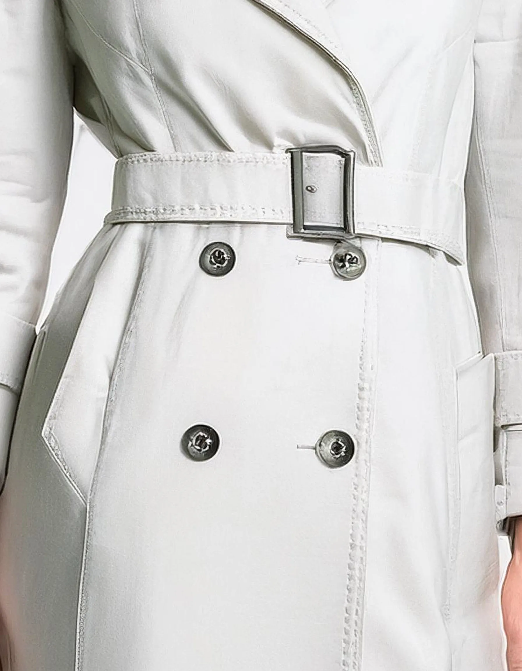 Ivory Textured Trench Coats