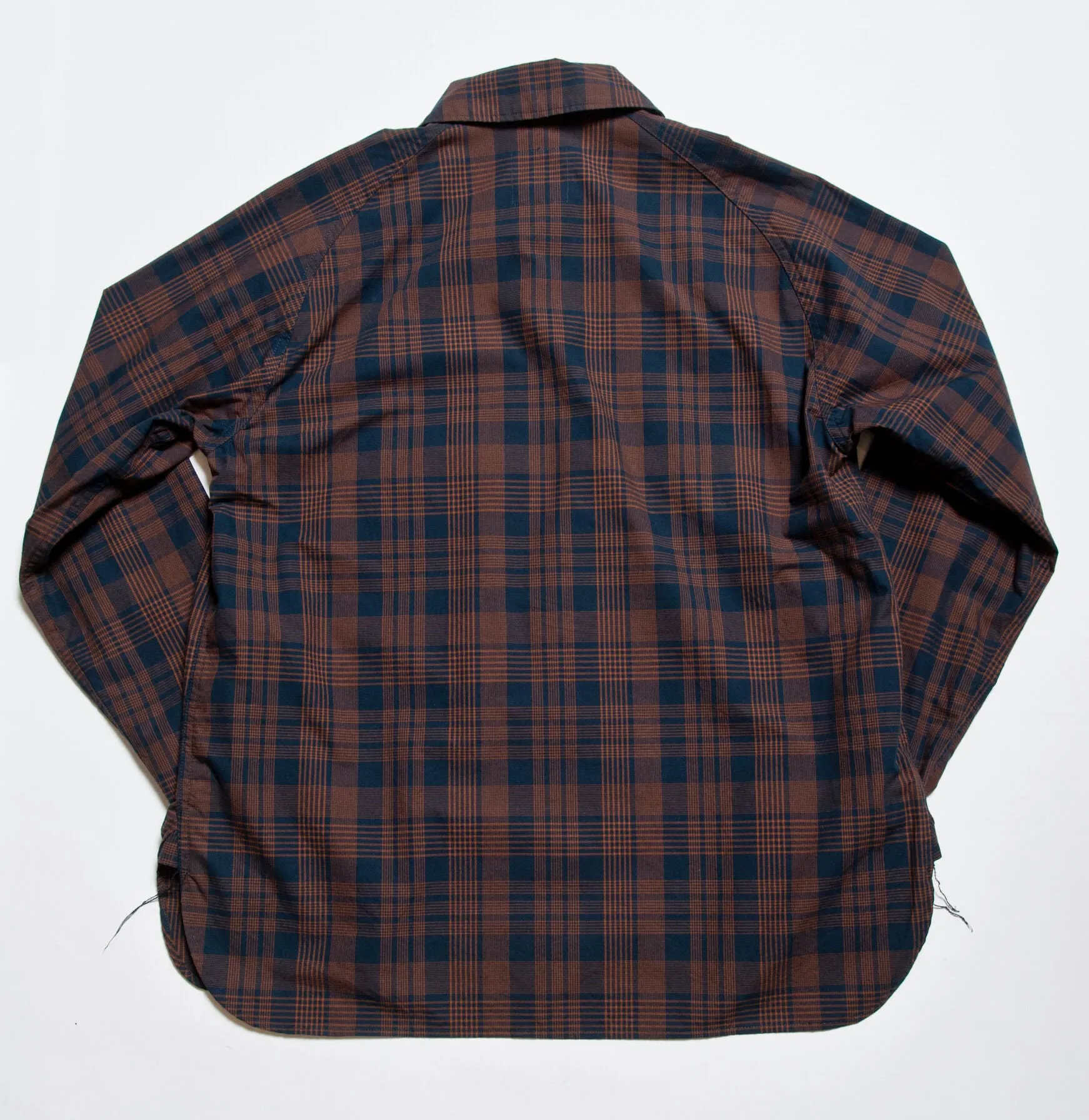 Jackson High Density Cotton Anorak Shirt in Navy x Brown