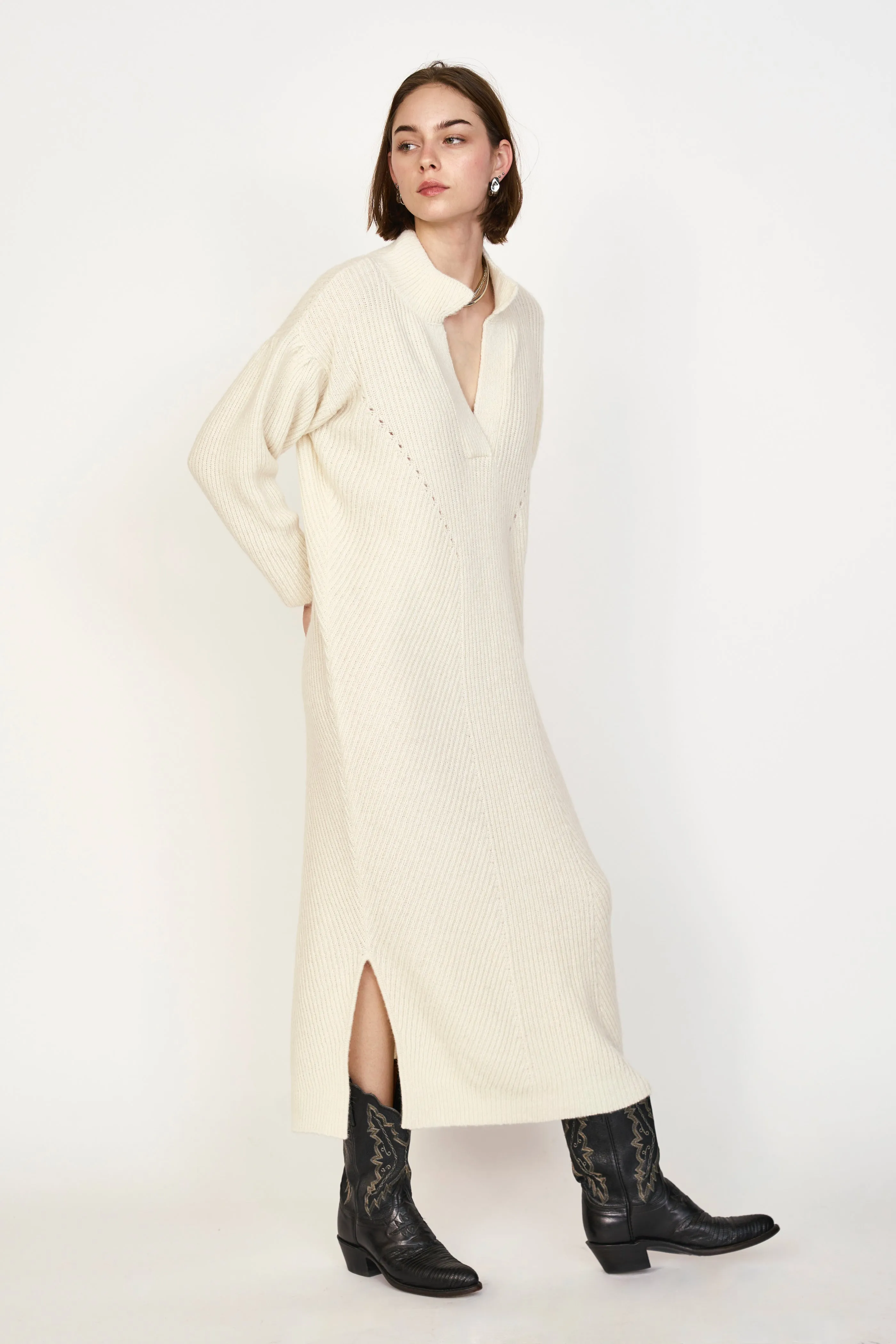 Jackson Sweater Dress in Ivory