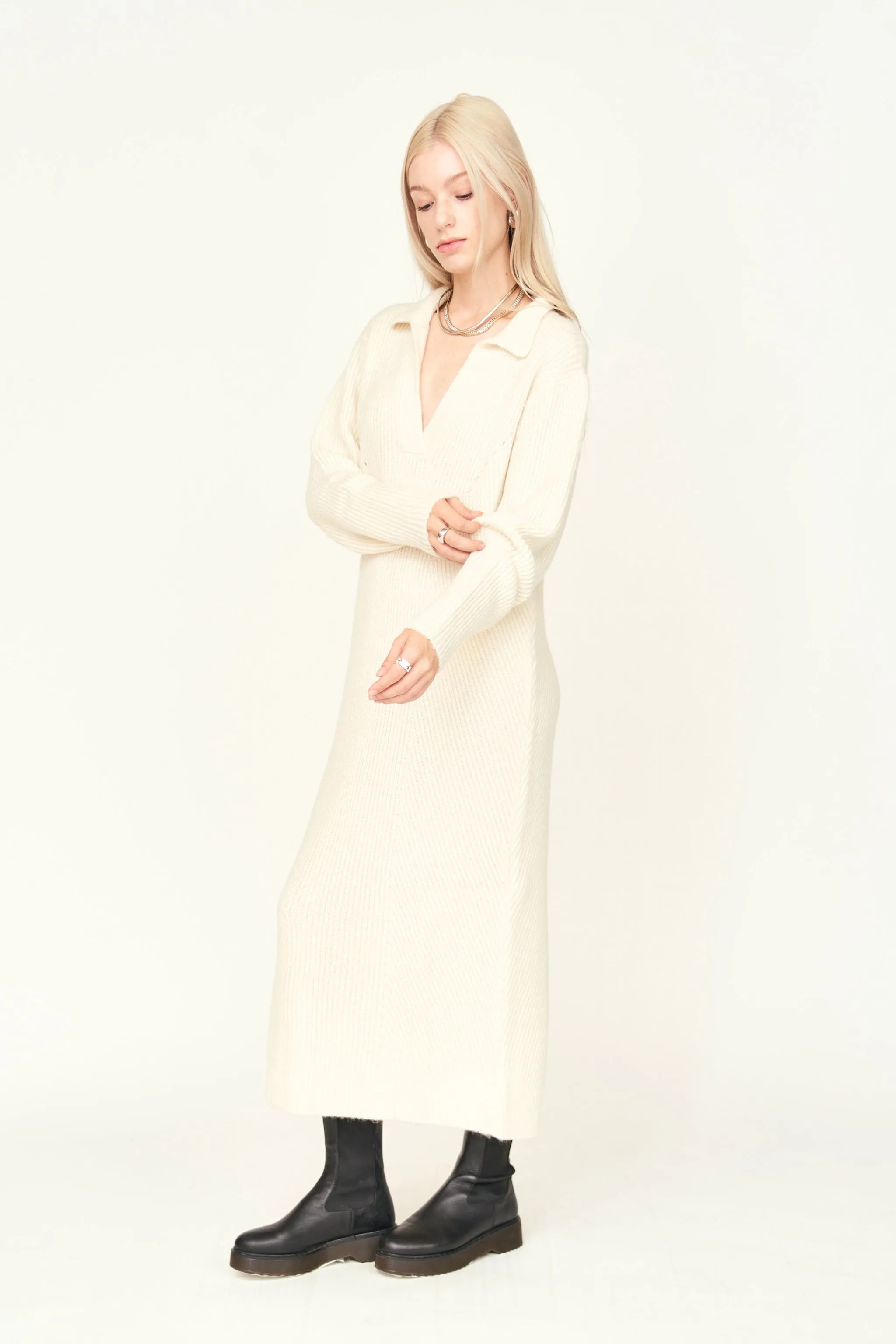 Jackson Sweater Dress in Ivory