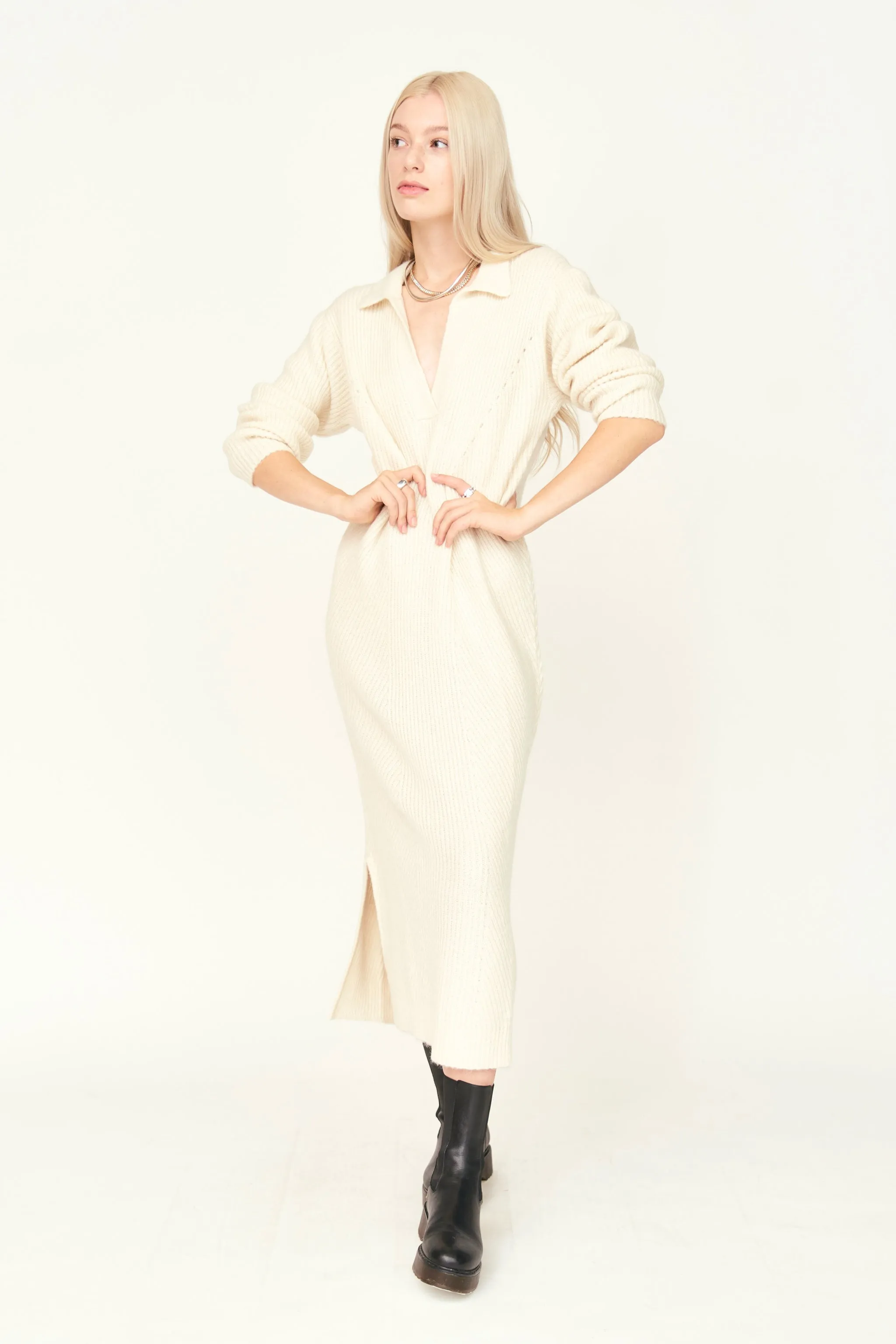 Jackson Sweater Dress in Ivory