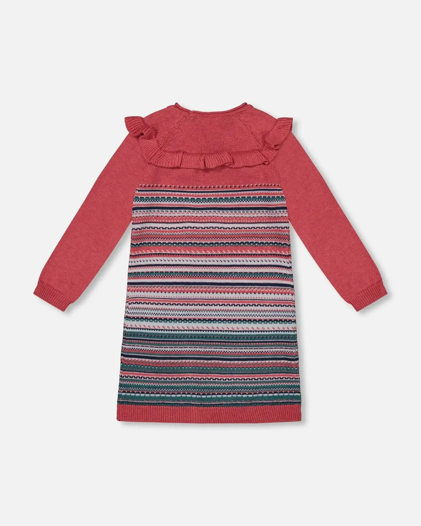 Jacquard Stripe Sweater Dress Pink And Blue