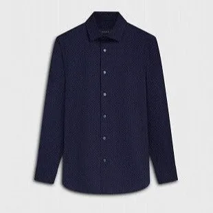 James Polka Dot OoohCotton Shirt in Navy by Bugatchi