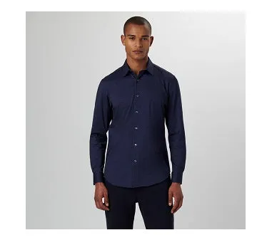 James Polka Dot OoohCotton Shirt in Navy by Bugatchi