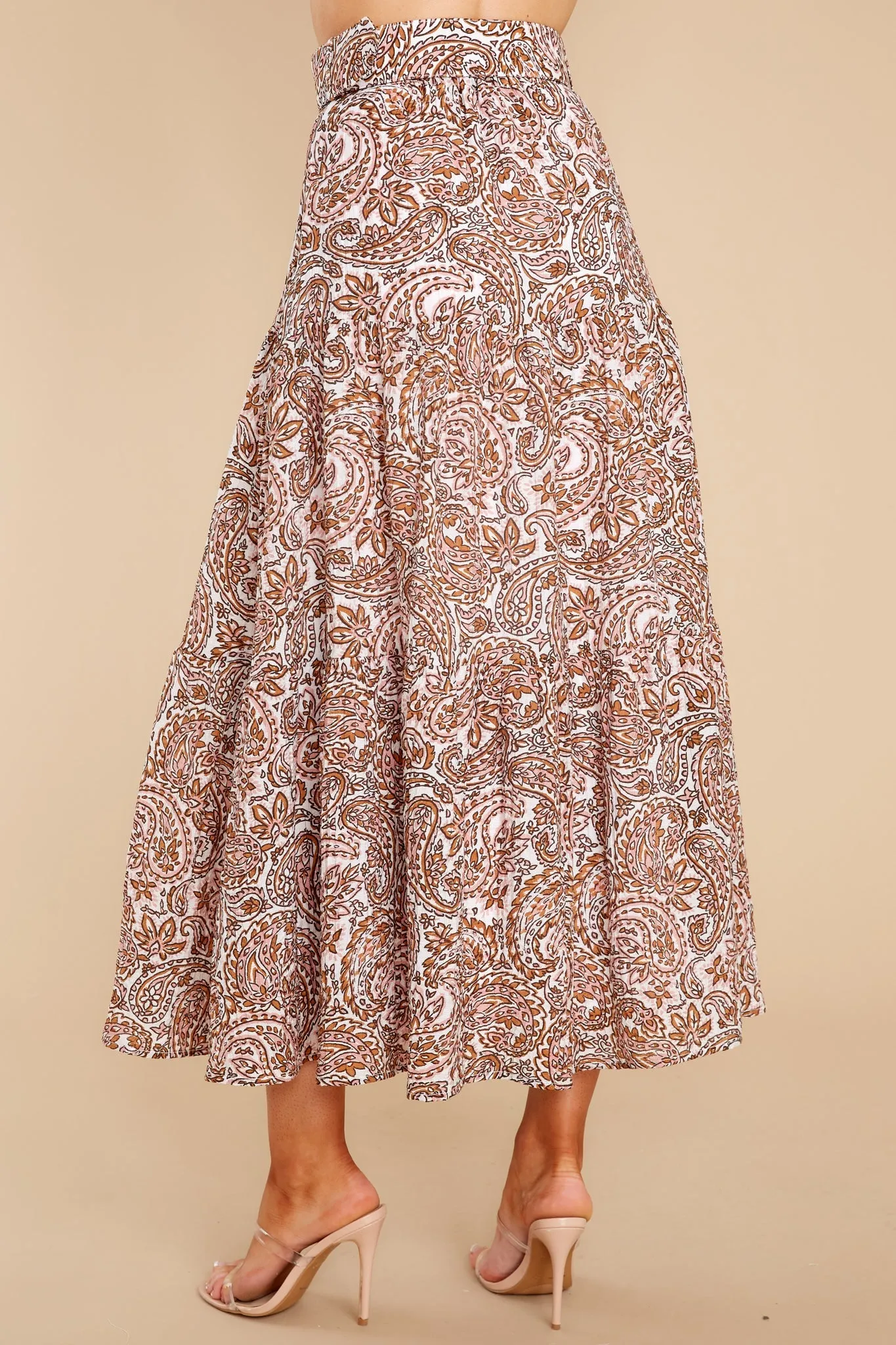 Jedda Paisley Belted Midi Skirt