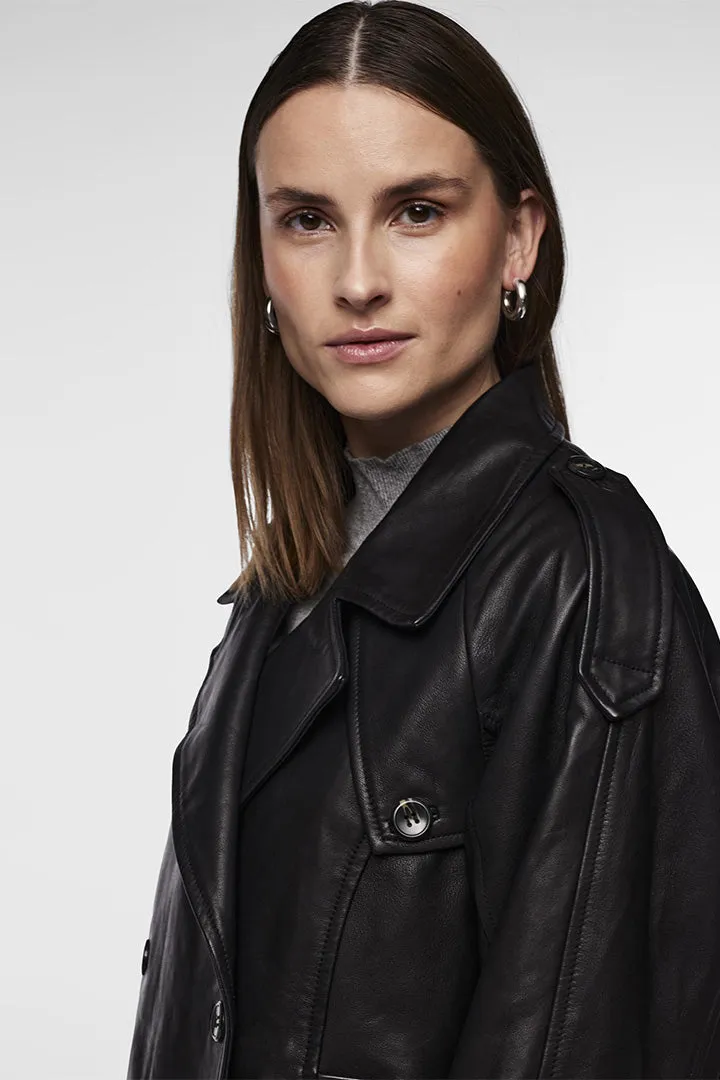 Jules Leather Trench Coat