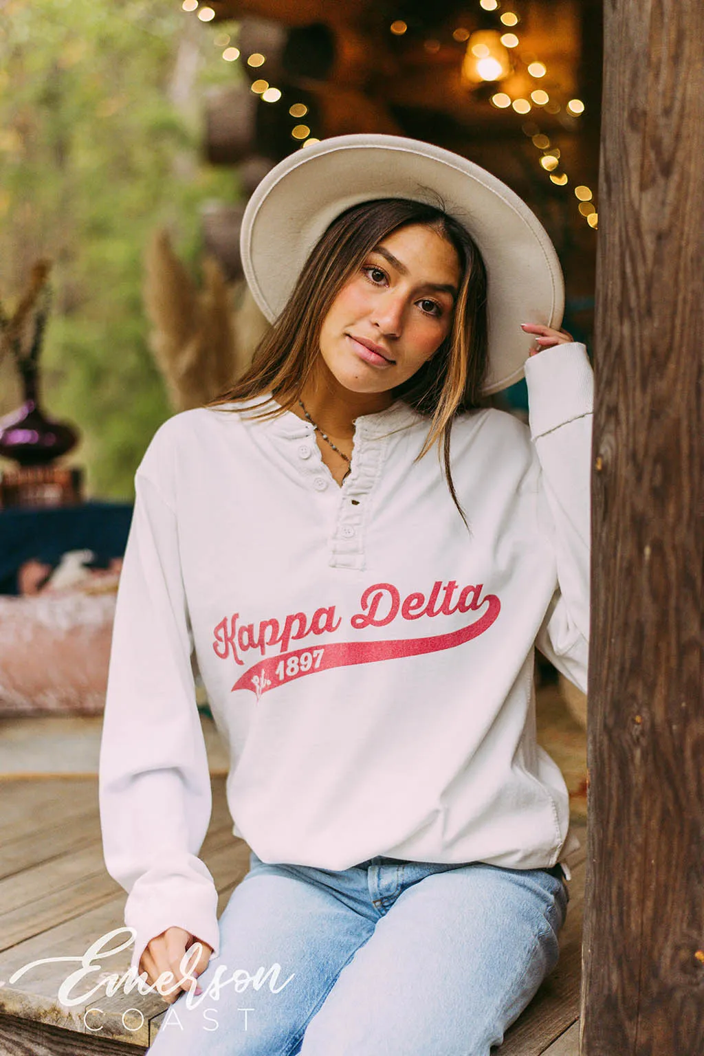 Kappa Delta Retro Long Sleeve Henley