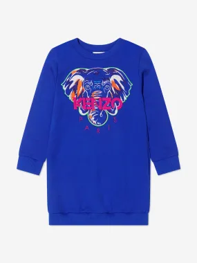 KENZO Girls Embroidered Elephant Sweater Dress