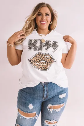 Kiss Leopard Shift Tee In Ivory Curves