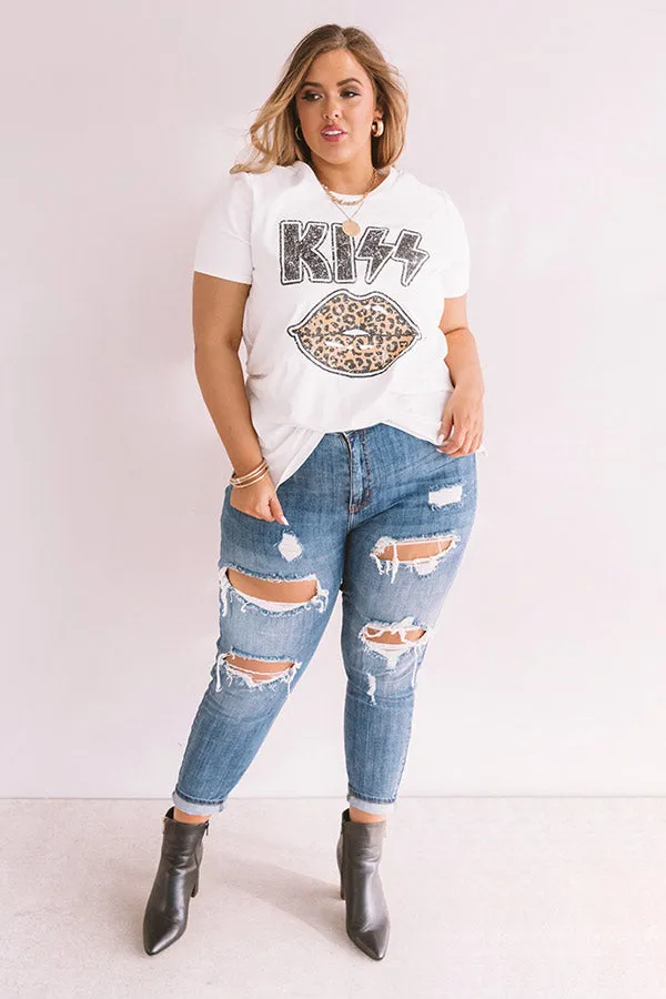 Kiss Leopard Shift Tee In Ivory Curves