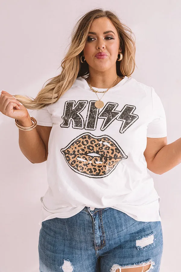 Kiss Leopard Shift Tee In Ivory Curves