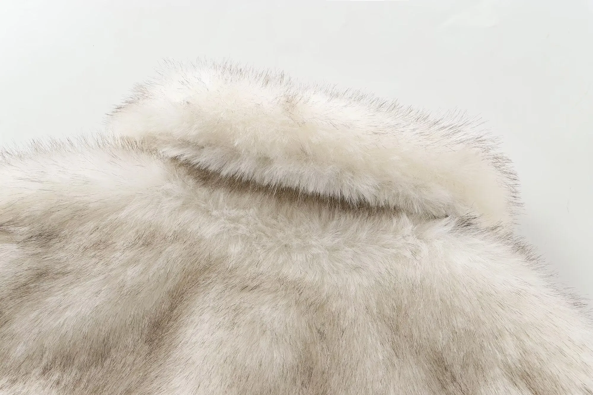 Ladies Faux White  Mink LikeShort Coat