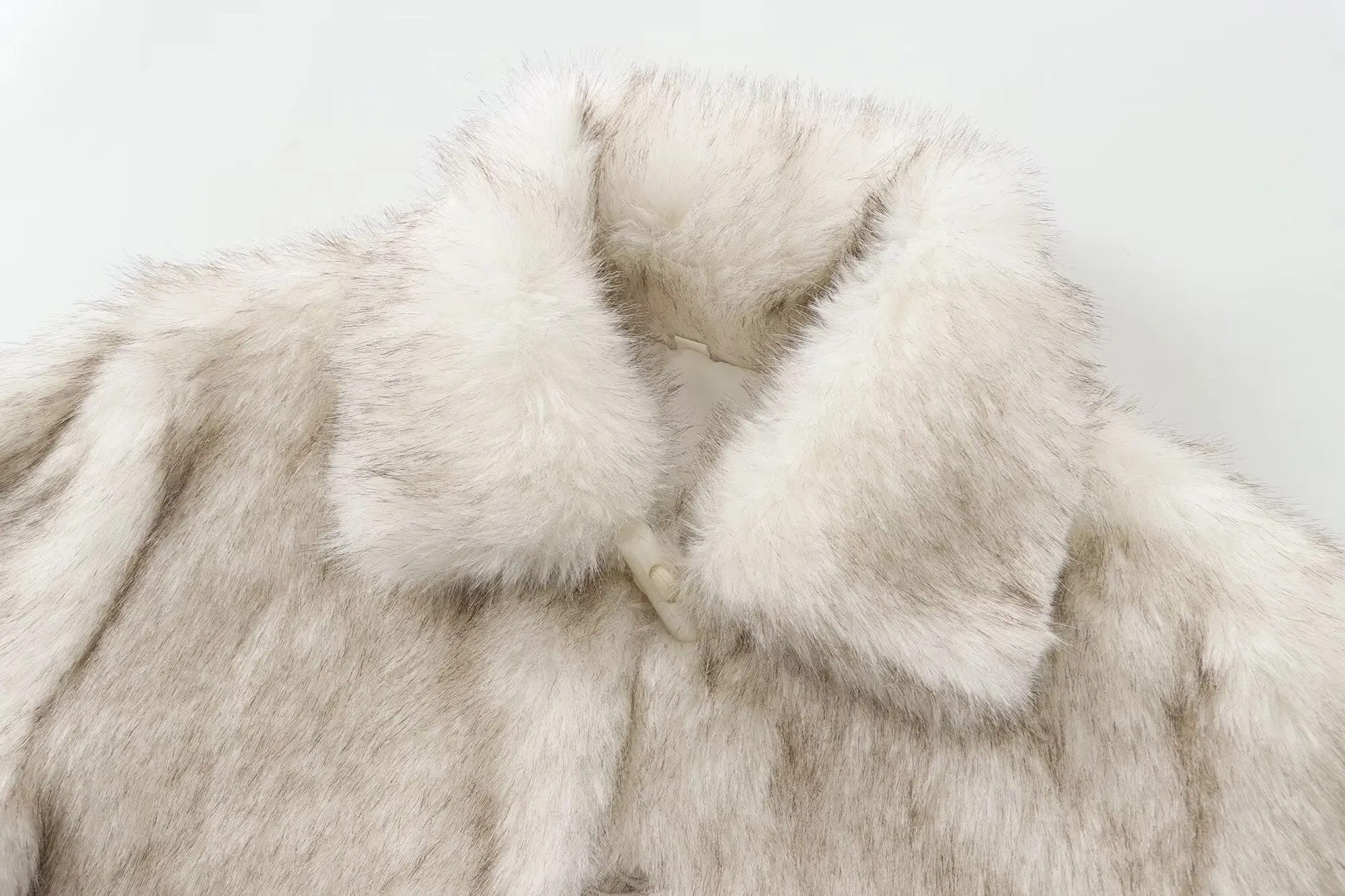 Ladies Faux White  Mink LikeShort Coat