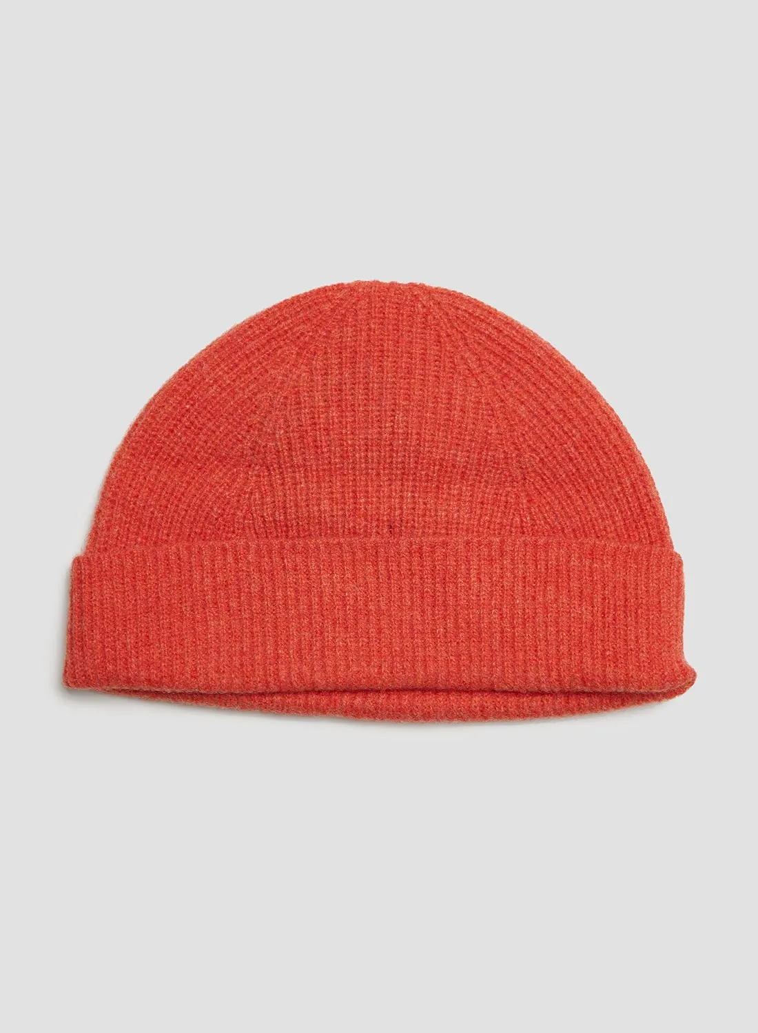 Lambswool Beanie in Inferno Orange