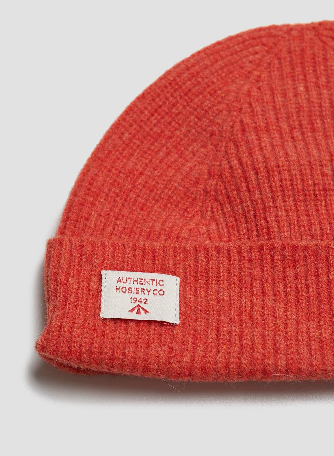 Lambswool Beanie in Inferno Orange