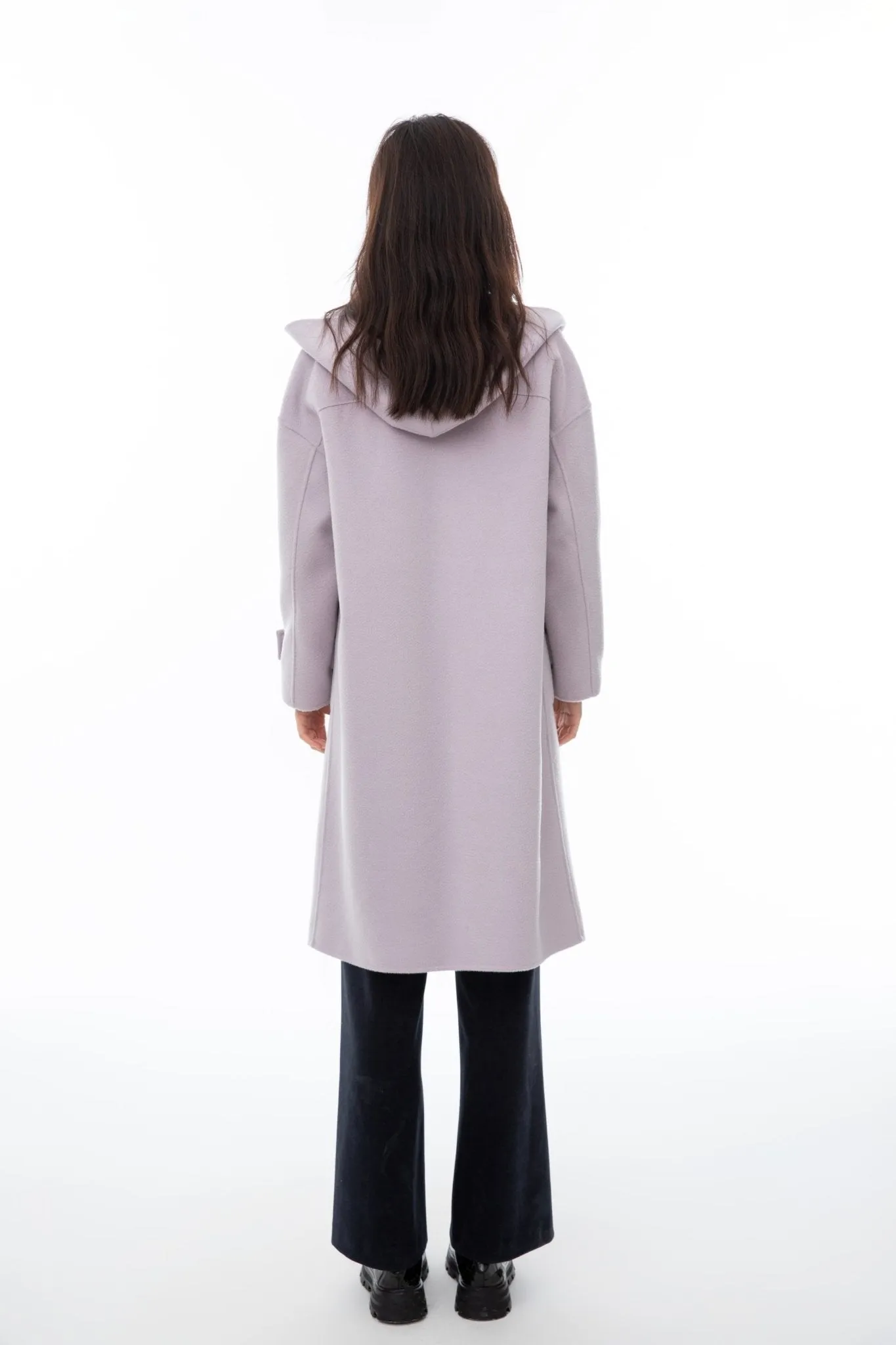 Lavender Wool Hooded Overcoats