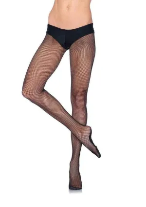 Leg Avenue Profesional Fishnet Tights with Nylon/Cotton Sole, No-Roll Waist Band - C/D