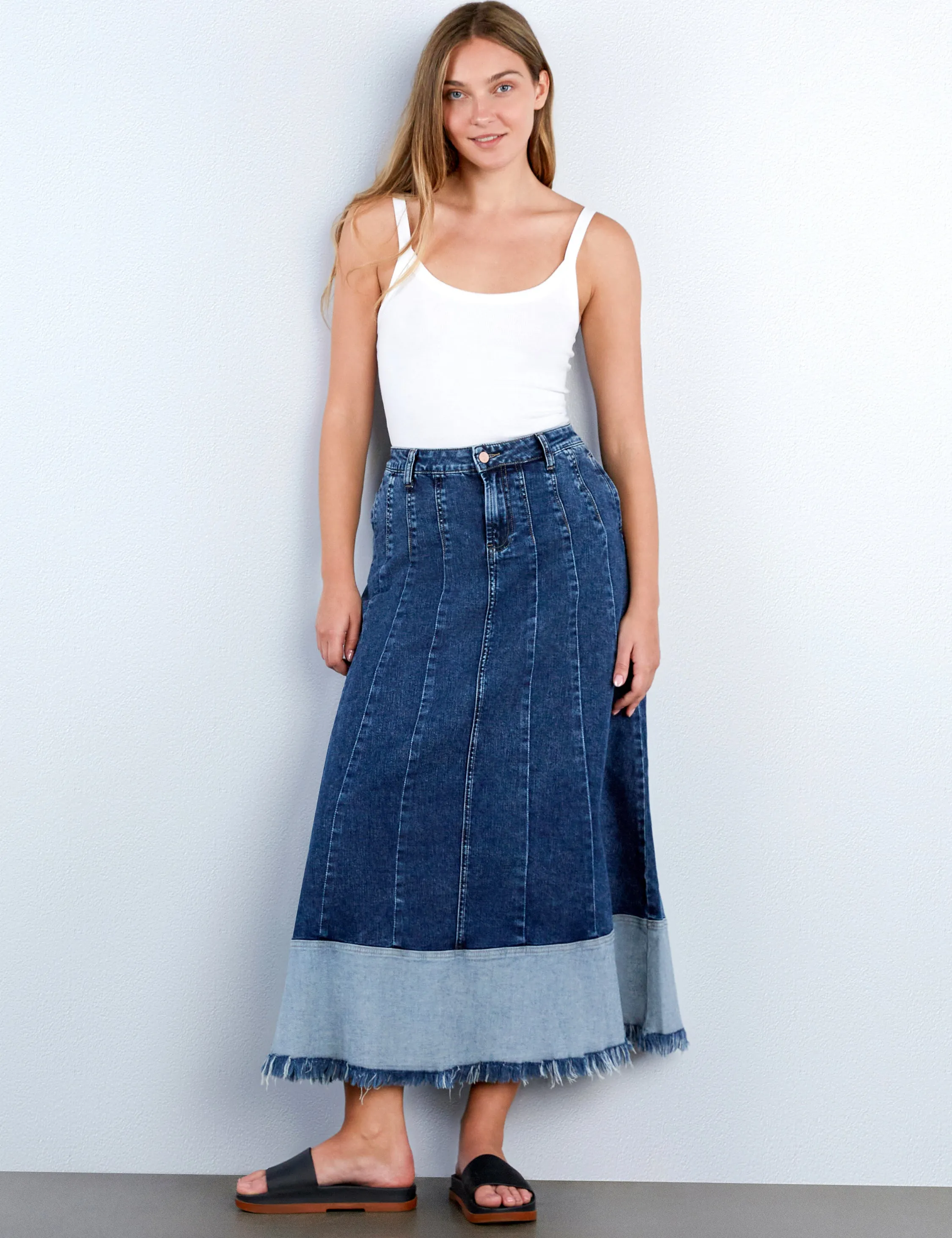 Let's Go Denim Maxi Skirt