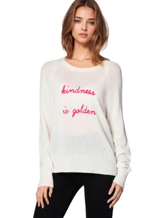 Life is Good | Embroidery Cashmere Crew | Kindness is Golden