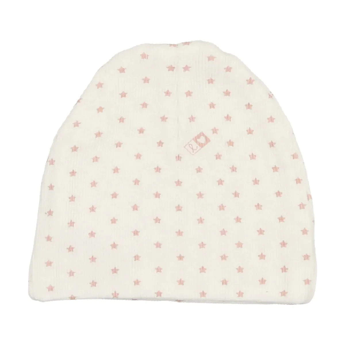 Lilette White/Pink Ribbed Star Beanie