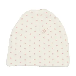 Lilette White/Pink Ribbed Star Beanie