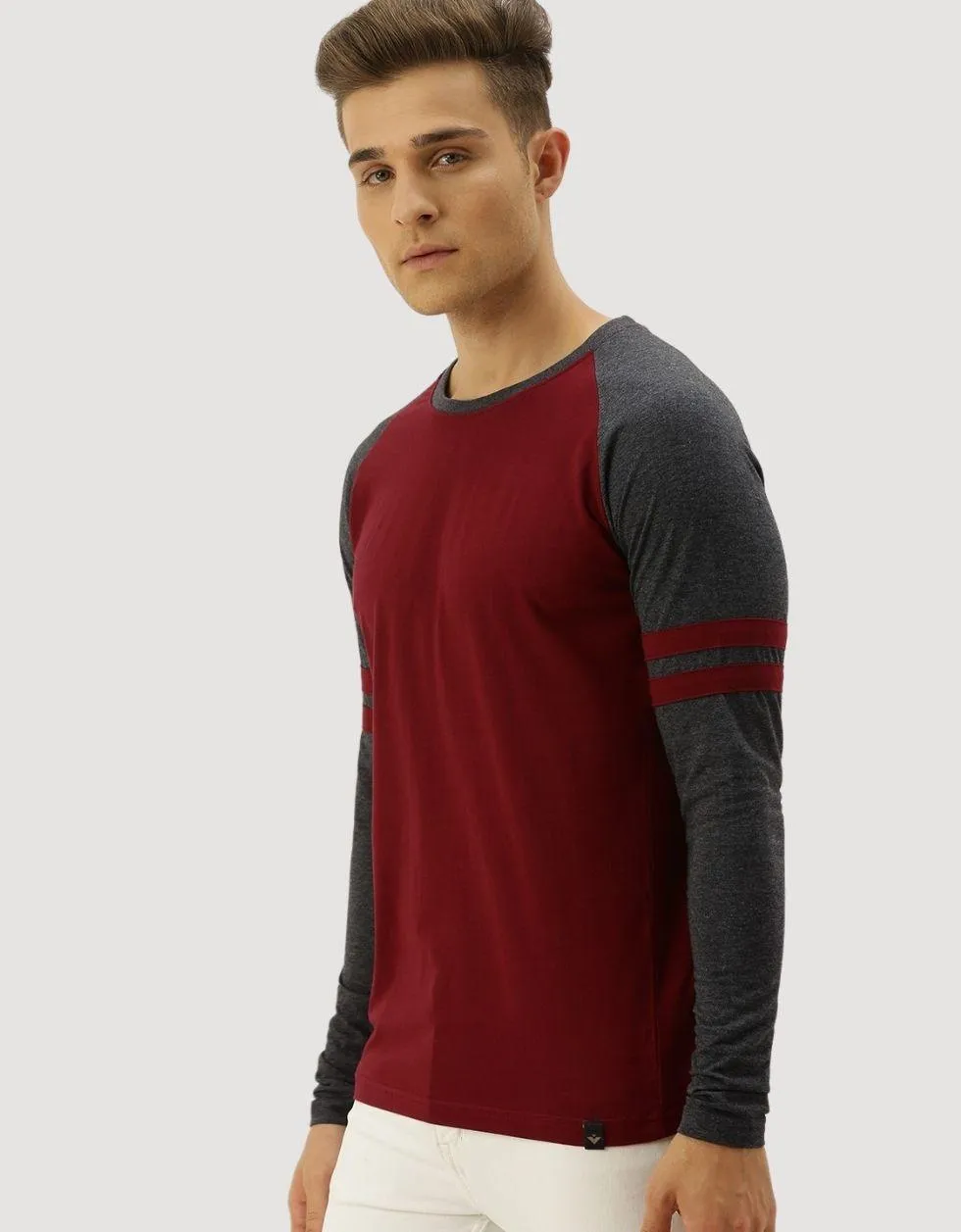 Long Sleeves Red round neck