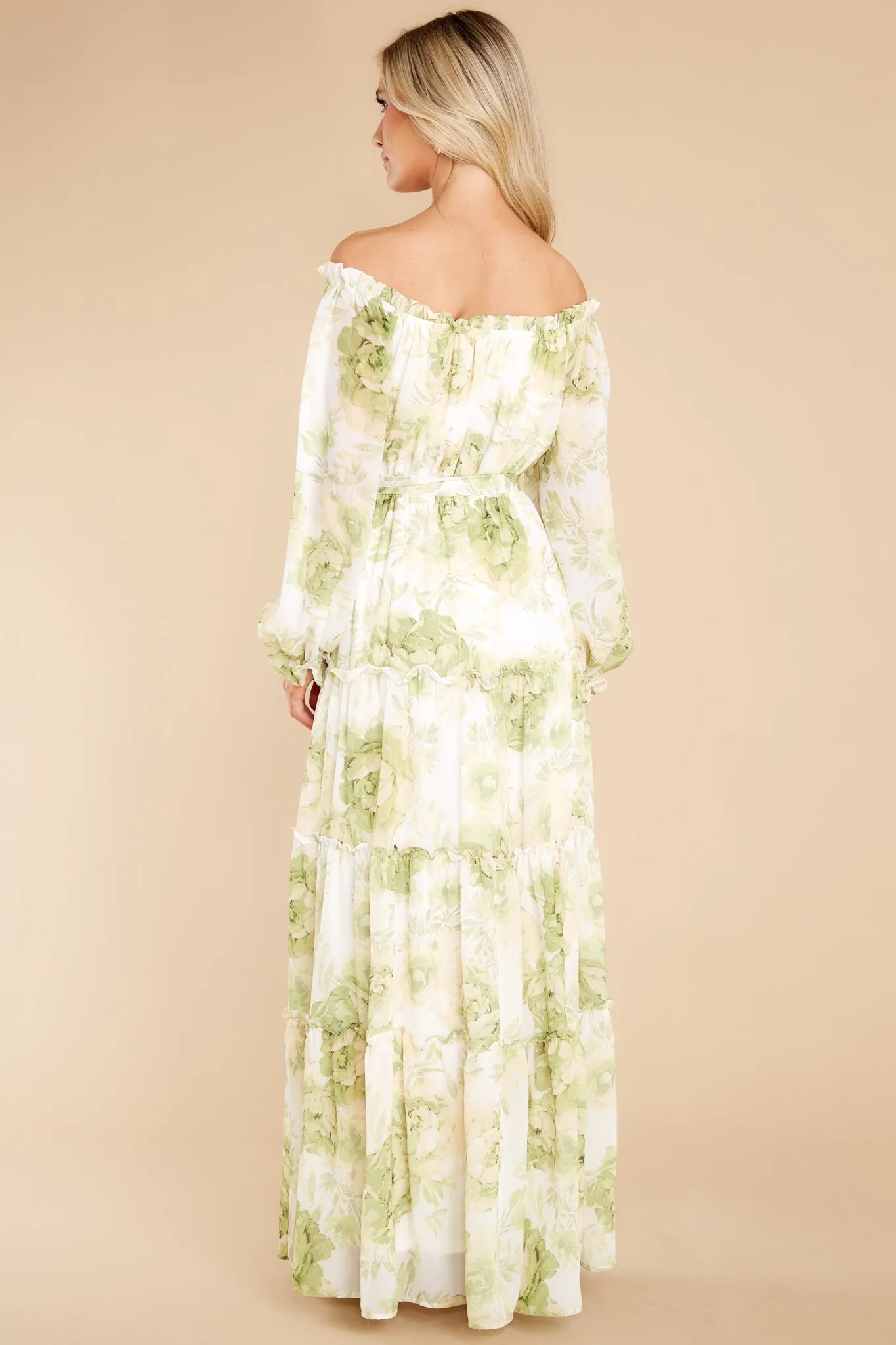 Love Is Blooming Green Floral Print Maxi Dress