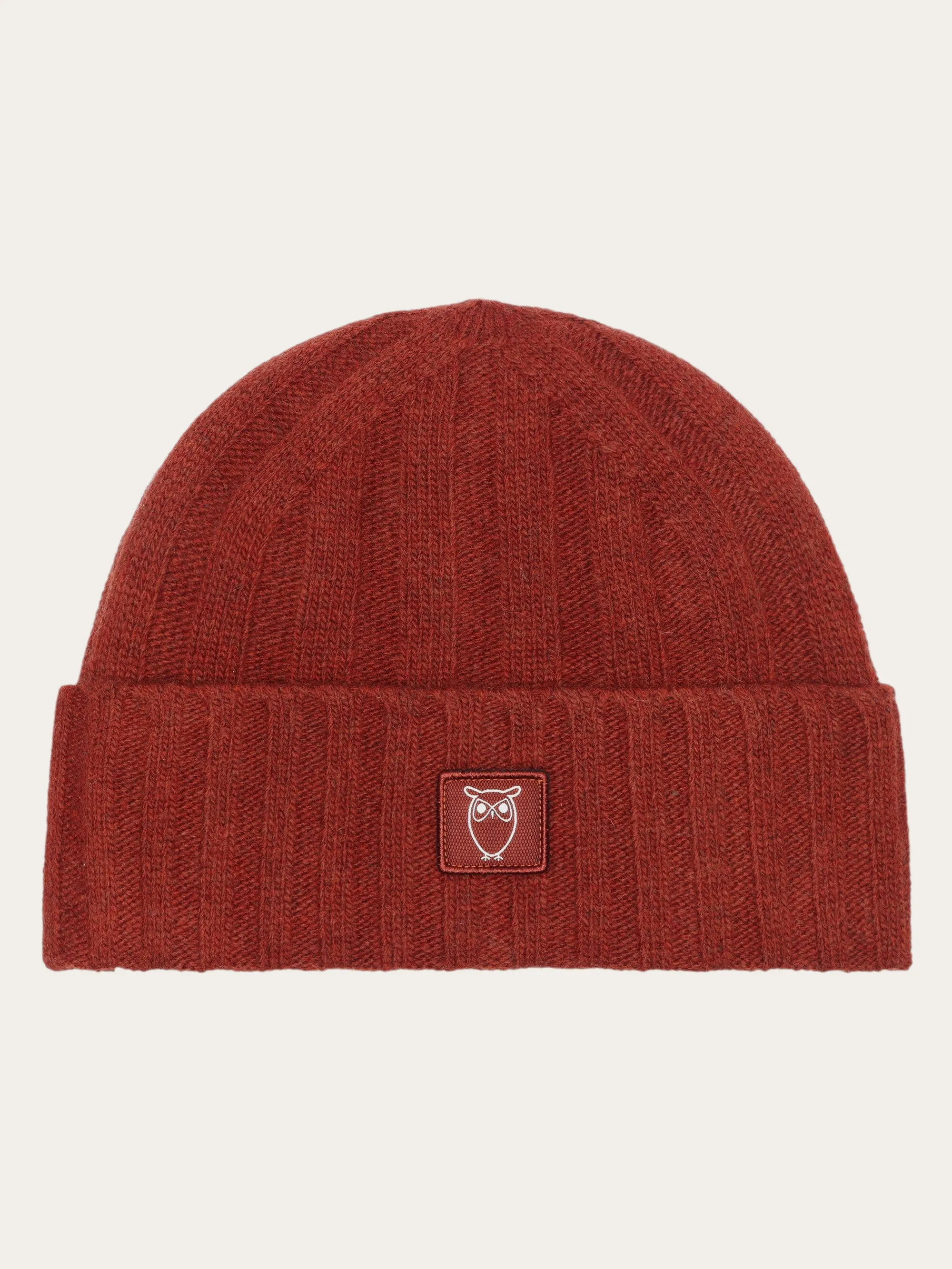 Low wool 5x4 rib beanie - RWS - Fired Brick