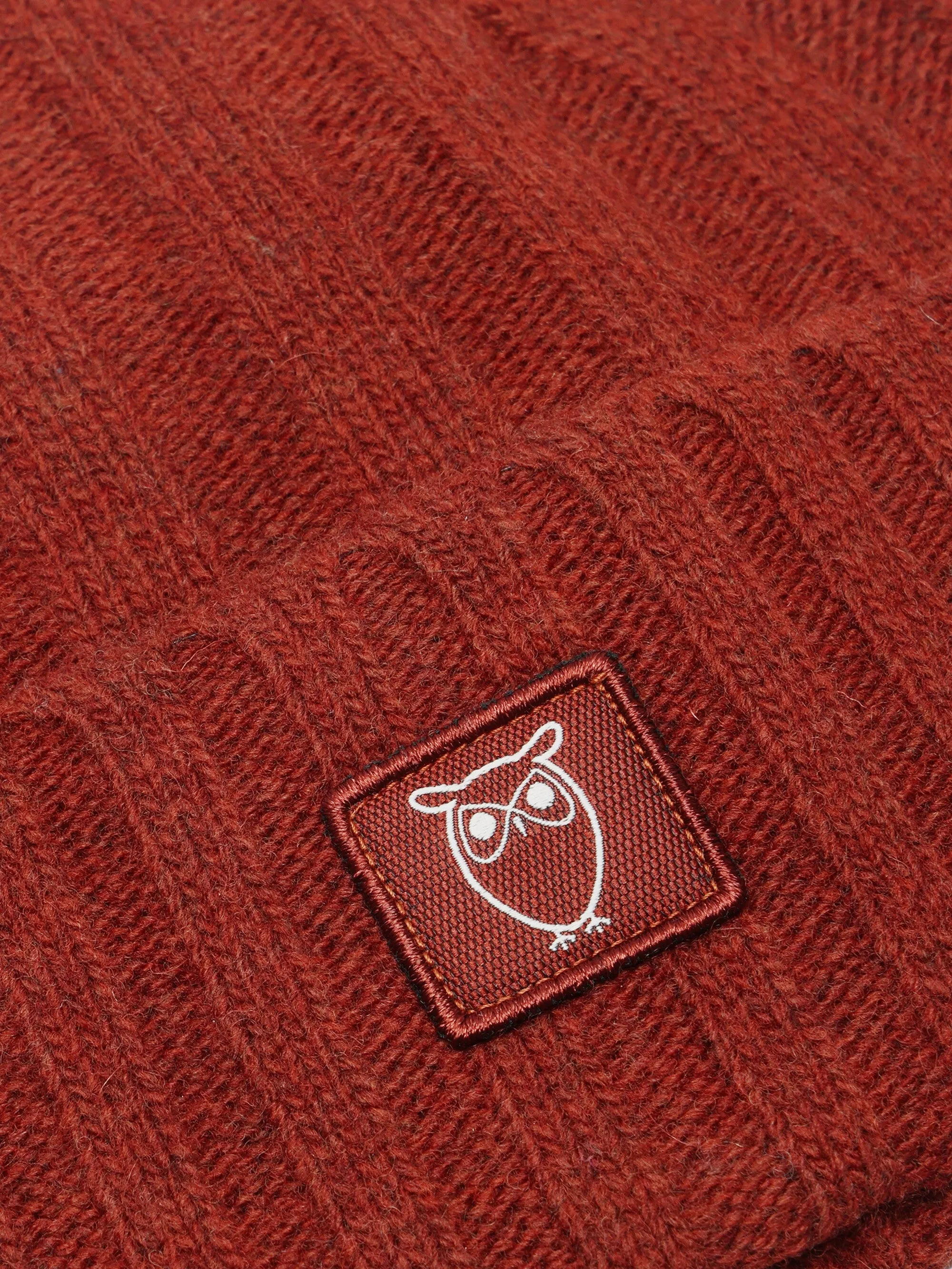 Low wool 5x4 rib beanie - RWS - Fired Brick