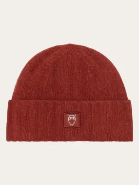 Low wool 5x4 rib beanie - RWS - Fired Brick