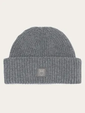 Low wool rib beanie - Dark Grey Melange