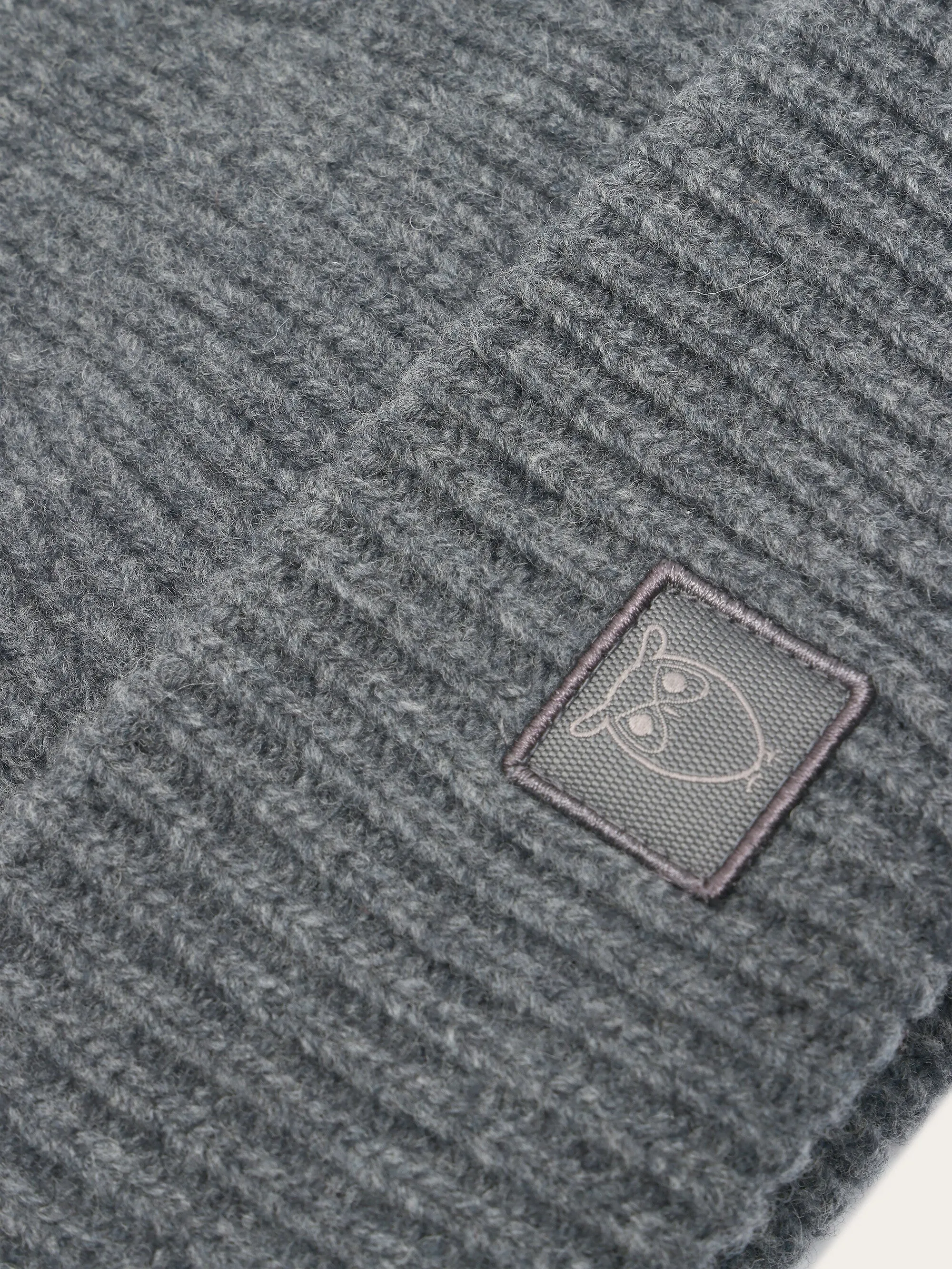 Low wool rib beanie - Dark Grey Melange