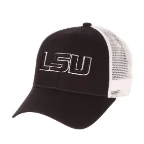 LSU Tigers Zephyr Black "Big Rig" Mesh Back Structured Adj. Snapback Hat Cap