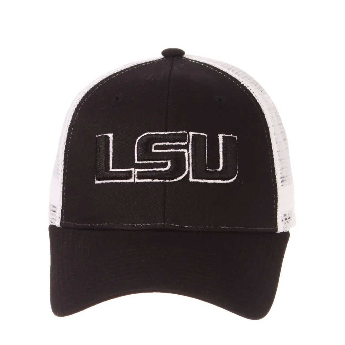 LSU Tigers Zephyr Black "Big Rig" Mesh Back Structured Adj. Snapback Hat Cap