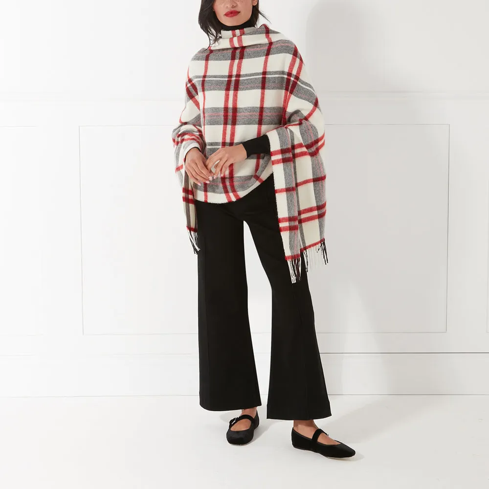 LULU TARTAN WOOL PONCHO