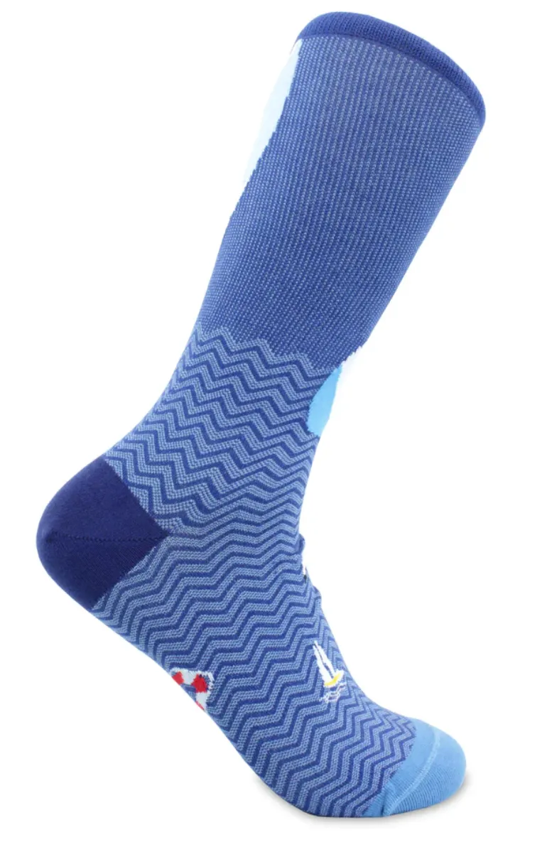 Man the Helm Sailing Themed Men's Crew Sock