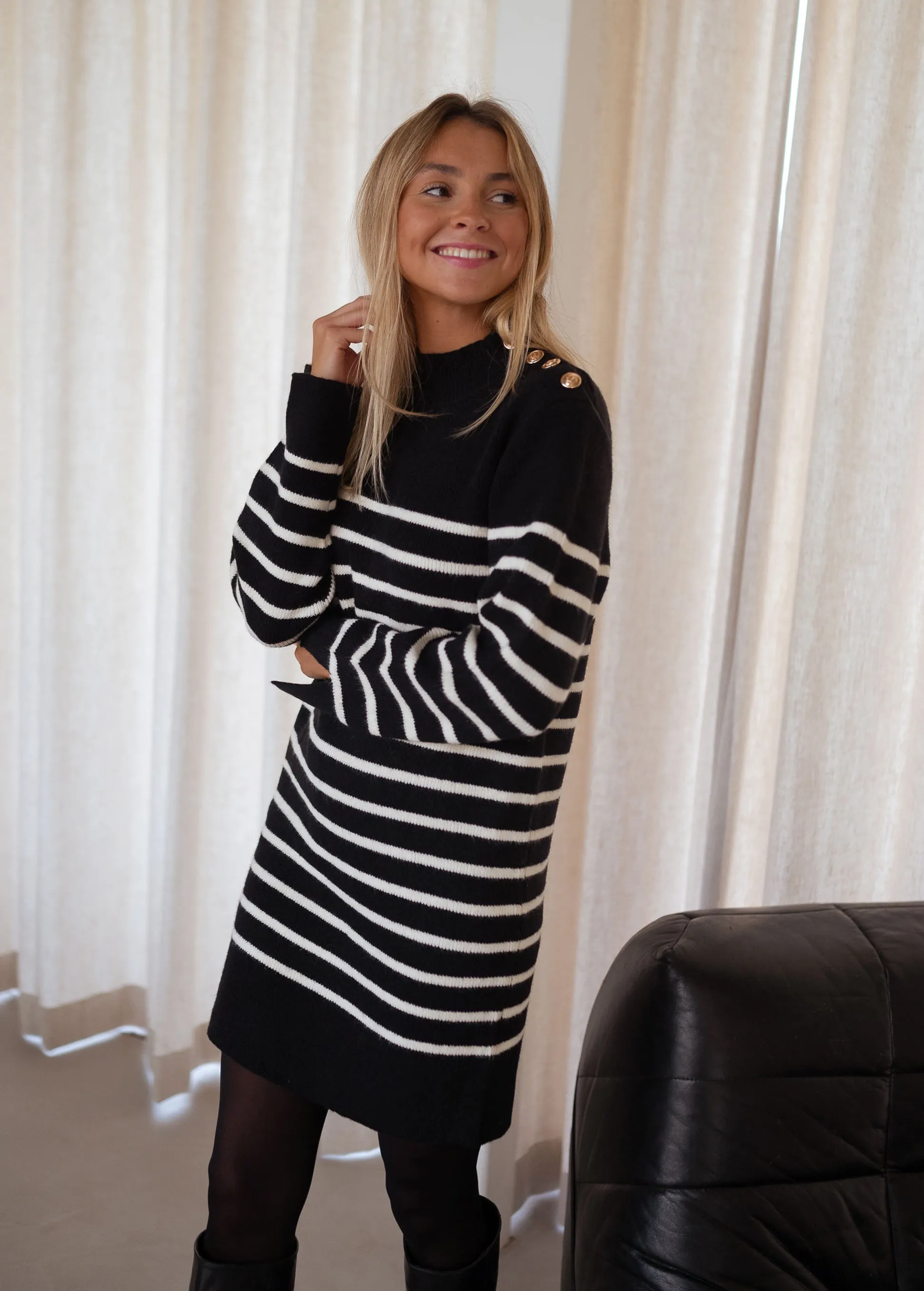 Manon Striped Sweater Dress