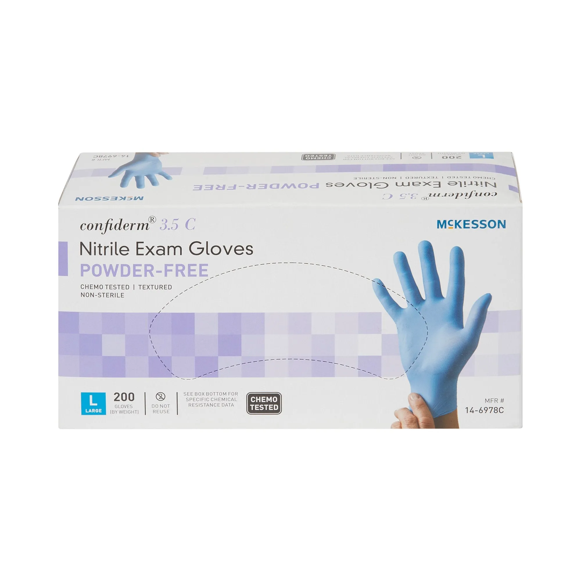 McKesson Confiderm® 3.5C Nitrile Exam Glove, Large, Blue