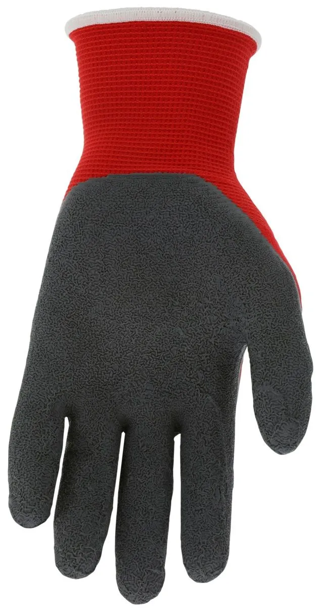 MCR Safety Ninja Flex N9680XL 15 Gauge Nylon Shell, Latex Coated Work Gloves, Red, X-Large, 1 Dozen