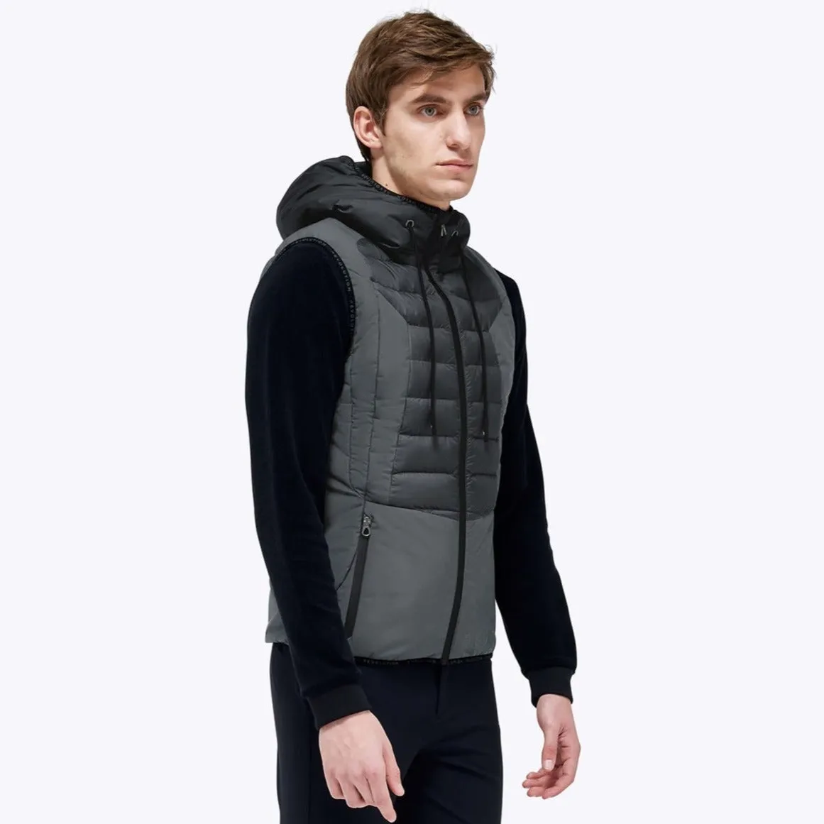 Men's CT R-Evo Laser Cut Logo Nylon Hooded Puffer Vest