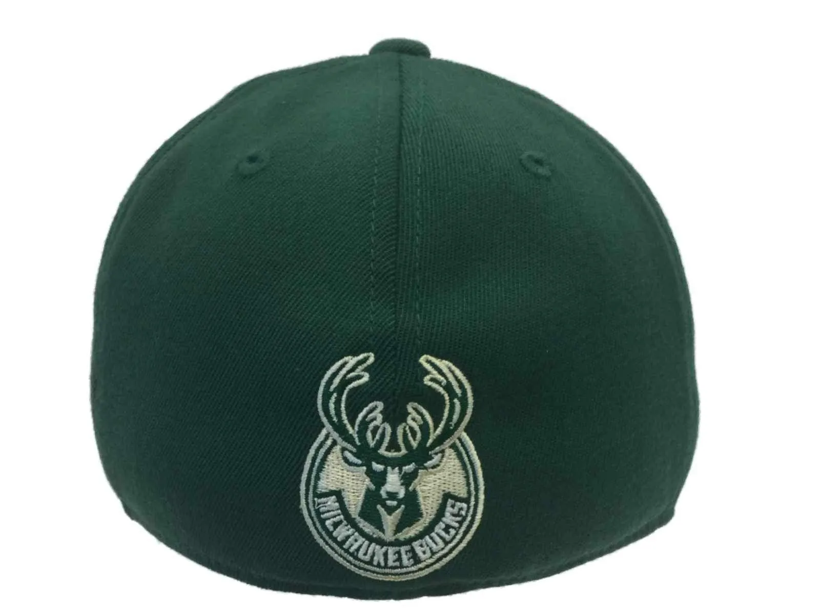 Milwaukee Bucks Adidas Green & Camo Structured Flexfit Flat Bill Hat Cap (S/M)