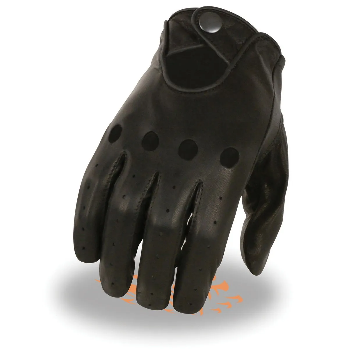 Milwaukee Leather SH722 Women's Black Unlined Leather Lightweight Motorcycle Hand Gloves W/ Wrist Zipper Closure