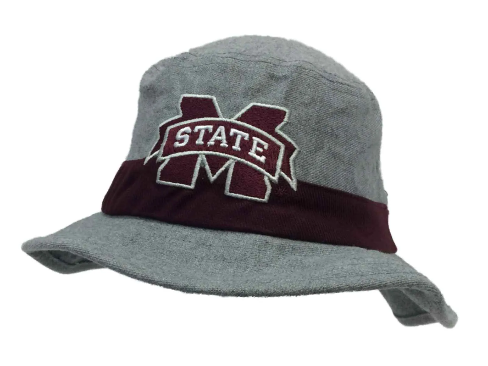 Mississippi State Bulldogs Adidas Gray & Marooon Bucket Hat Cap (S/M)