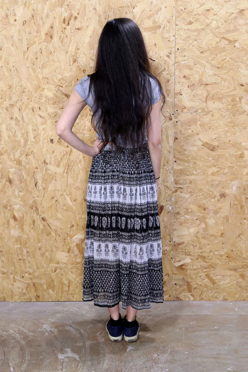 Monochrome Print Maxi Skirt