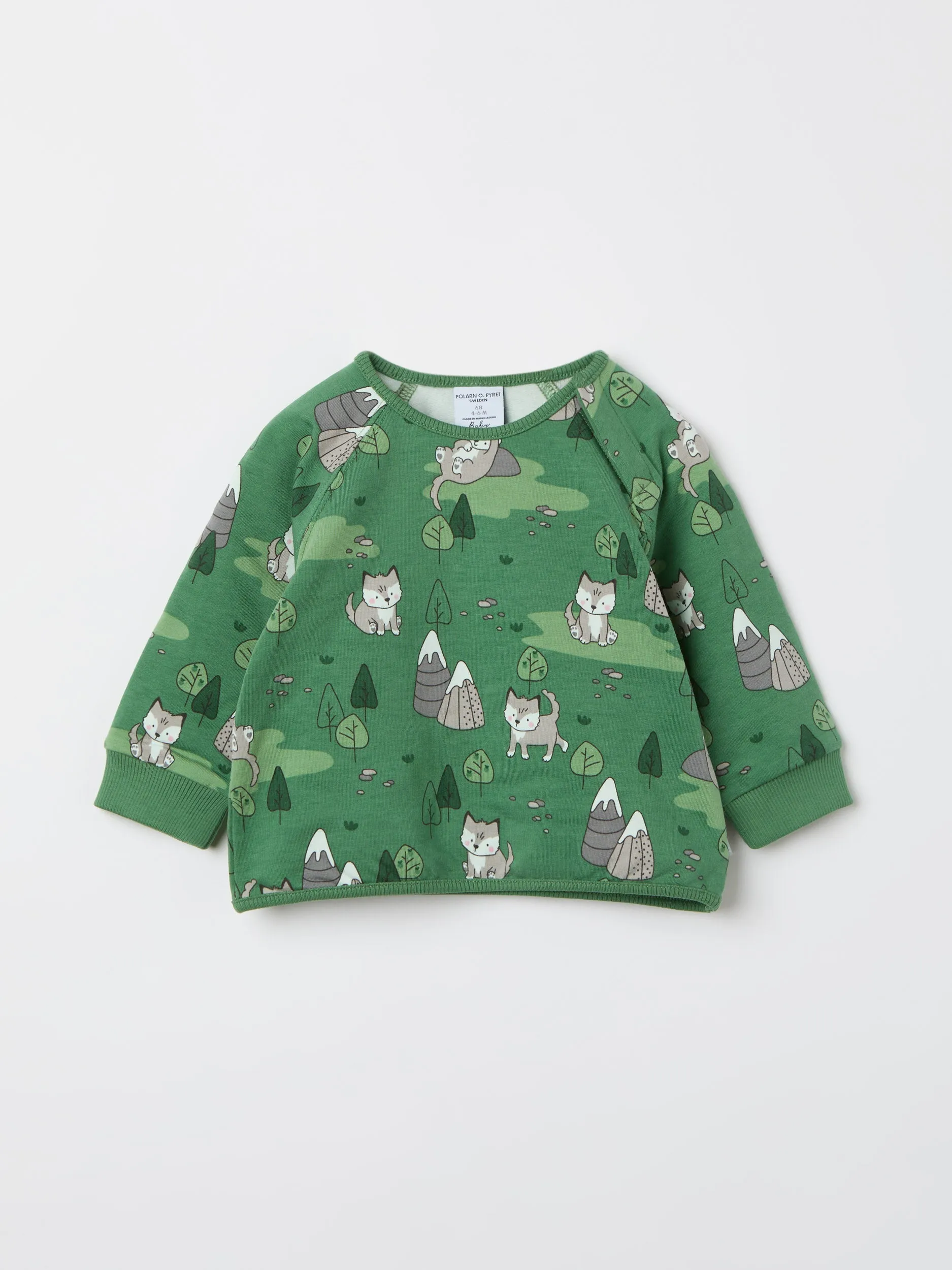 Mountain Wolf Print Baby Sweatshirt