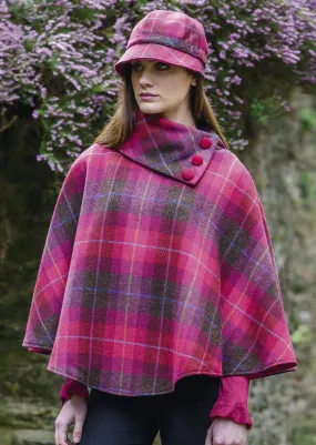 Mucros Poncho | Pink Check