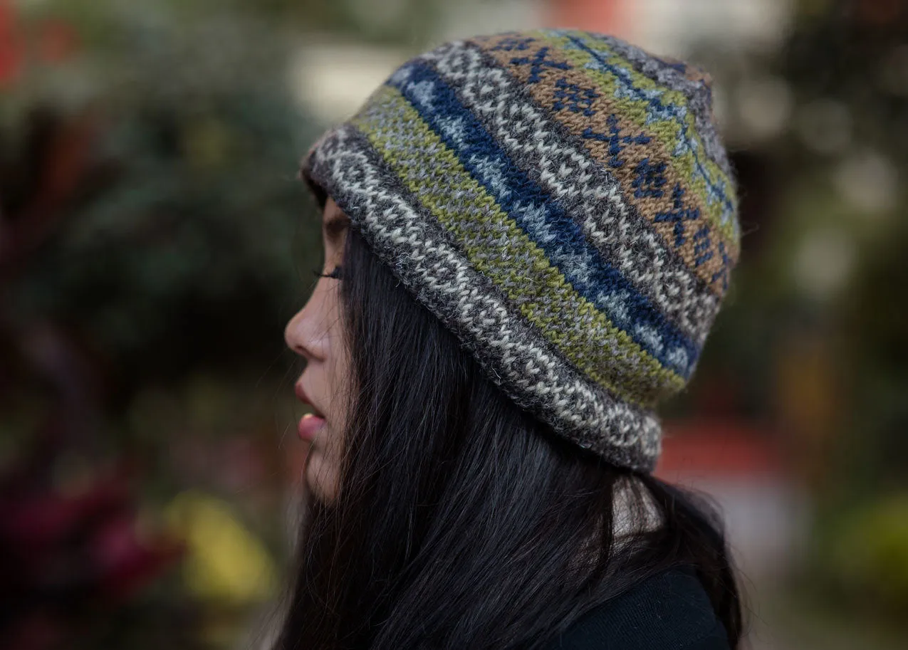 Multicolored Woolen Winter Sherpa Cap